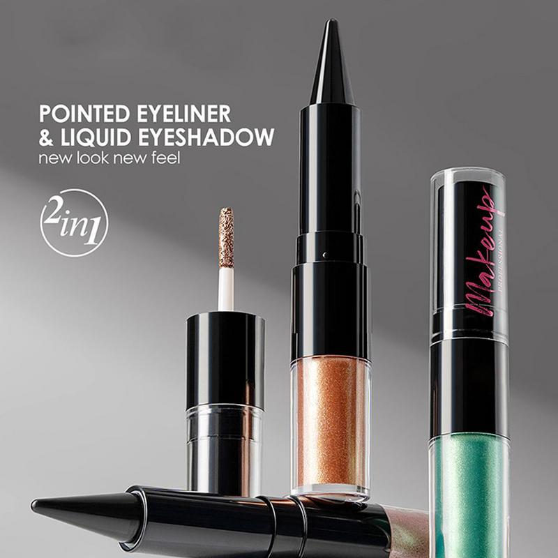 Waterproof Liquid Eyeliner Pen - Ombretto liquido colorato 2 in1 Penna