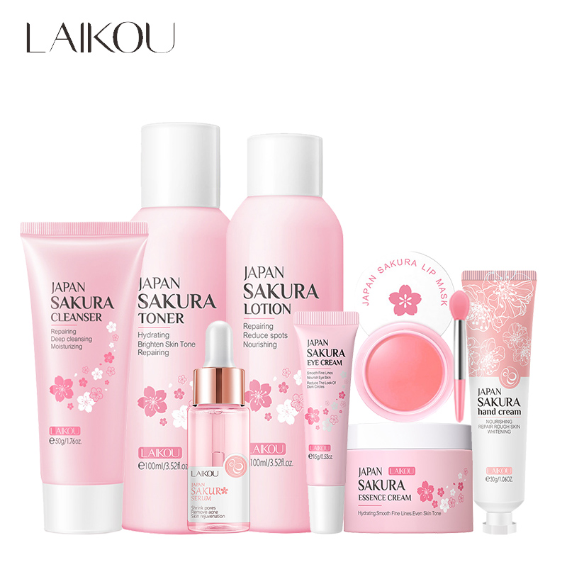LAIKOU 8Pcs Sakura Set per la  - Hyaluronic Acid Facial Serum recensione e prezzo